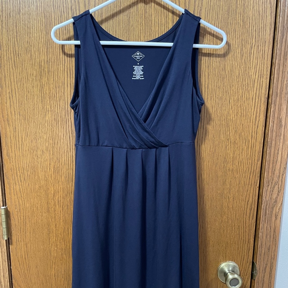 Navy blue empire waist mini dress